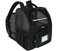 PetAmi Dog Cat Backpack Carrier, Expandable Pet Carrier Backpack for Travel Hiking, Small Medium Dog Puppy Large Cat Carrying Backpack, Airline Approved Ventilated Soft Back Support, 18 lbs, Black