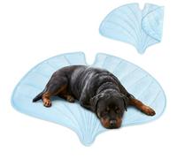 PetAmi Dog Cooling Mat, Ginkgo Leaf Shape, Reversible Cooling Nylon Blanket Soft Fleece Pet Pad for Dogs Cats, Summer All Season Use Q-Max>0.3, Large 55x59 in, Light Blue