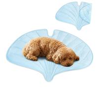 PetAmi Dog Cooling Mat, Ginkgo Leaf Shape, Reversible Cooling Nylon Blanket Soft Fleece Pet Pad for Dogs Cats, Summer All Season Use Q-Max>0.3, Medium 44x49 in, Light Blue