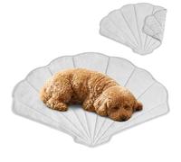 PetAmi Dog Cooling Mat, Sea Shell Shape, Reversible Cooling Nylon Blanket Soft Fleece Pet Pad for Dogs Cats, Summer All Season Use Q-Max>0.3, Medium 40x47 in, Light Grey