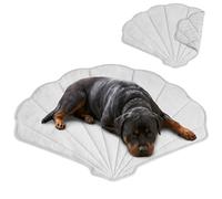 PetAmi Dog Cooling Mat, Sea Shell Shape, Reversible Cooling Nylon Blanket Soft Fleece Pet Pad for Dogs Cats, Summer All Season Use Q-Max>0.3, Small 33x39 in, Light Grey