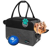 PetAmi Dog Purse Carrier for Small Dogs, Airline Approved Soft Sided Pet Carrier with Pockets, Ventilated Dog Carrying Bag for Puppy Cat, Dog Travel Supplies Bag, Sherpa Bed, Max 12 lbs, Dark Gray