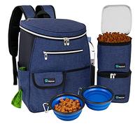 PetAmi Dog Travel Bag Backpack, Airline Approved Dog Bags for Traveling, Puppy Diaper Bag Supplies, Pet Camping Essentials Hiking Accessories Dog Mom Gift, Food Container, Collapsible Bowls, Navy Blue