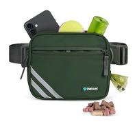 PetAmi Dog Treat Pouch for Walking, Training & Jogging, Hands-Free Dog Walking Bag with Adjustable Crossbody or Waist Strap, Poop Bag Dispenser, Zippered Pockets, Olive