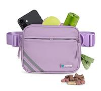 PetAmi Dog Treat Pouch for Walking, Training & Jogging, Hands-Free Dog Walking Bag with Adjustable Crossbody or Waist Strap, Poop Bag Dispenser, Zippered Pockets, Purple
