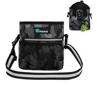 PetAmi Dog Treat Pouch, Pet Treat Pouch for Training, Dog Walking Bag Holder for Kibbles, Pet Food Toy, Dog Trainer Essentials Supplies, Poop Bag Dispenser, 3 Ways to Wear (Camo Black)