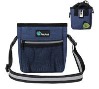 PetAmi Dog Treat Pouch, Pet Treat Pouch for Training, Dog Walking Bag Holder for Kibbles, Pet Food Toy, Dog Trainer Essentials Supplies, Poop Bag Dispenser, 3 Ways to Wear (Heather Navy)