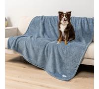 PetAmi Fluffy Waterproof Dog Blanket for Bed Large Dogs, Soft Warm Pet Sherpa Throw Pee Proof Couch Cover, Reversible Cat Blanket Sofa Crate Kennel Protector, Washable Mat (Dusty Blue, 60x80)