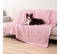 PetAmi Fluffy Waterproof Dog Blanket for Bed Large Dogs, Soft Warm Pet Sherpa Throw Pee Proof Couch Cover, Reversible Cat Blanket Sofa Crate Kennel Protector, Washable Mat (Pink Blush, 60x80)