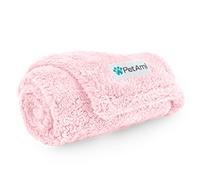 PetAmi Fluffy Waterproof Dog Blanket for Small Medium Dogs, Soft Warm Pet Sherpa Throw Pee Proof Couch Cover, Reversible Cat Puppy Bed Blanket Sofa Protector, Plush Washable Pad (Pink Blush, 24x32)
