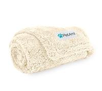 PetAmi Fluffy Waterproof Dog Blanket for Small Medium Dogs, Soft Warm Pet Sherpa Throw Pee Proof Couch Cover, Reversible Cat Puppy Bed Blanket Sofa Protector, Plush Washable Pad (Beige Cream, 24x32)