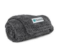PetAmi Fluffy Waterproof Dog Blanket for Small Medium Dogs, Soft Warm Pet Sherpa Throw Pee Proof Couch Cover, Reversible Cat Puppy Bed Blanket Sofa Protector, Plush Washable Pad (Grey, 29x40)