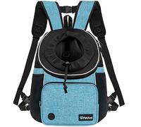 PetAmi Front Carrier Backpack for Dogs and Cats, Adjustable Ventilated Pet Chest Carrier for Hiking, Camping, Travel, Small Medium Dogs or Large Cats, Max 10 lbs, Teal Blue