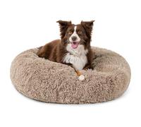 PetAmi Medium Calming Dog Bed for Dogs Puppy, Round Washable Pet Bed for Cat Kitten, Anti Anxiety Dog Bed Cuddler for Couch, Fluffy Plush Circular Dog Donut Bed, Fits up to 45 lbs, 30 inch, Taupe