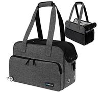 PetAmi Small Dog Purse Carrier, Soft-Sided Pet Carrier Bag with Pockets, Portable Medium Dog Puppy Large Cat Travel Handbag Tote, Airline Approved Breathable Mesh, Poop Dispenser Sherpa Bed, Dark Gray