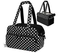 PetAmi Small Dog Purse Carrier, Soft-Sided Pet Carrier Bag with Pockets, Portable Puppy Cat Travel Handbag Tote, Airline Approved Breathable Mesh, Poop Bag Dispenser, Max 18 lbs, Polka Dot Black