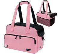 PetAmi Small Dog Purse Carrier, Soft-Sided Pet Carrier Bag with Pockets, Portable Puppy Cat Travel Handbag Tote, Airline Approved Breathable Mesh, Poop Bag Dispenser, Max 18 lbs, Pink