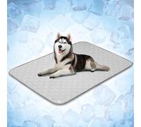 PetAmi Waterproof Cooling Mat for Dog, Premium Pet Cooling Blanket for Bed Crate, Anti Slip Indoor Dog Cool Pad for Sleeping, Q-MAX Large Sofa Couch Cover Mat for Cat, Light Grey, 60x80
