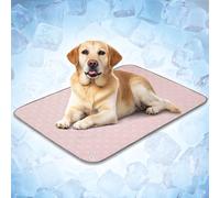 PetAmi Waterproof Cooling Mat for Dog, Premium Pet Cooling Blanket for Bed Crate, Anti Slip Indoor Dog Cool Pad for Sleeping, Q-MAX Large Sofa Couch Cover Mat for Cat, Pink, 40x60