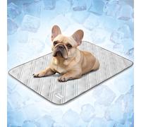 PetAmi Waterproof Cooling Mat for Dog, Premium Pet Cooling Blanket for Bed Crate, Anti Slip Indoor Dog Cool Pad for Sleeping, Q-MAX Small Medium Sofa Couch Cover Mat for Cat, Light Grey, 29x40