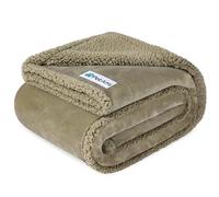 PetAmi Waterproof Dog Blanket for Medium Large XL Dog Puppy Cat Throw for Couch Cover Leakproof Protection, Sherpa Fleece, Reversible Soft Washable 80x60 Taupe Taupe