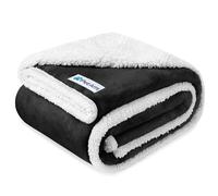 PetAmi Waterproof Dog Blanket for Small Medium Dog Puppy Cat Throw for Couch Cover Leakproof Protection, Sherpa Fleece, Reversible Soft Washable 29x40 Black