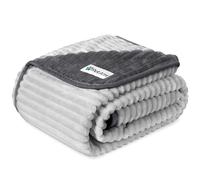 PetAmi Waterproof Dog Blanket, Leakproof Pet Blanket for Small Medium Large Dog, Reversible Furniture Bed Sofa Couch Cover Protector, Soft Striped Pet Throw for Indoor Cat, 40x60 in, Grey Light Gray