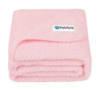 PetAmi Waterproof Dog Blanket, Leakproof XL Pet Blanket for Large Dogs, Furniture Sofa Couch Cover Protector, Fleece Cat Throw for Bed Crate Kennel, Reversible Washable Soft Plush, Twin 60x80 Pink