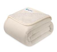 PetAmi Waterproof Dog Blanket Sherpa Fleece, Waterproof Pet Blanket for Medium Large Dogs, Reversible Cat Throw Bed Couch Sofa Furniture Protector, Soft Plush Microfiber (Large 40x60, Beige)