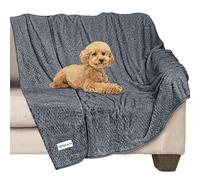 PetAmi Waterproof Fleece Dog Blanket, Pet Blanket for Small Medium Large Dogs, Waffle Textured Throw Bed Couch Protector Indoor for Cat Puppy Kitten, Reversible Warm Soft Plush Fuzzy, Large 40x60 Gray