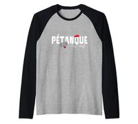 Pétanque Sud Boccia Bouliste Marseille Soleil France Raglan Baseball Tee