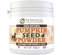 Petastical Ground Pumpkin Seeds for Dogs & Cats, Natural High Fibre Food Topper for Gut Health, Digestion & Coat, 100% Crushed Seed Powder, Made in UK (300g)