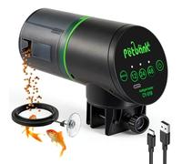Petbank Automatic Aquarium Feeder - Auto Fish Food Dispenser, Rechargeable Timer with USB Charger (Black)