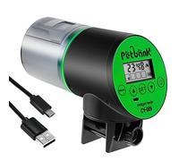Petbank Automatic Fish Feeder - Rechargeable Timer Auto Fish Food Dispenser with Display Screen & USB Charger Cable for Vacation or Holiday