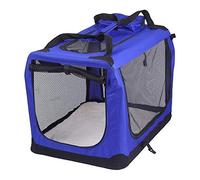 Petbarn Portable Soft Fabric Pet Carrier Folding Dog Cat Puppy Travel Transport Bag (Large, Blue)
