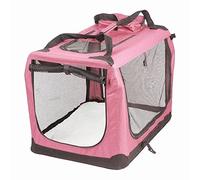 Petbarn Portable Soft Fabric Pet Carrier Folding Dog Cat Puppy Travel Transport Bag (Large, Pink)