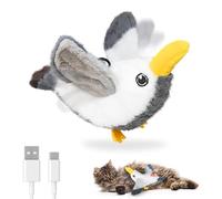 Petbobi Cat Toys Flapping Bird - Realistic Interactive Seagull Cat Toy with Flapping Wings and Chirp Tweet, Rechargeable Motion-Activated Catnip Toys for All Breeds Kittens