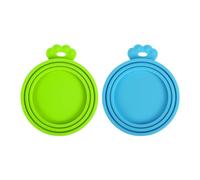 PetBonus 2 Packs Silicone Pet Can Cover Lids, Universal Size for Dog Cat Food, 1 fit 3 Standard Size Can Tops, BPA Free Dishwasher Safe (Blue, Green)