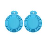 PetBonus 2 Packs Silicone Pet Can Cover Lids, Universal Size for Dog Cat Food, 1 fit 3 Standard Size Can Tops, BPA Free Dishwasher Safe (Blue, Blue)