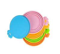 PetBonus 5 Packs Silicone Pet Can Cover Lids, Universal Size for Dog Cat Food, 1 fit 3 Standard Size Can Tops, BPA Free Dishwasher Safe (Blue, Green, Orange, Pink, Yellow)