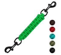 PetBonus Dog Collar Safety Clip, Handmade Backup Safety Strap for Dog Harness, Double Ended Clasp Leash Connector (Green)