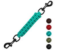 PetBonus Dog Collar Safety Clip, Handmade Backup Safety Strap for Dog Harness, Double Ended Clasp Leash Connector (Turquoise)