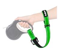 PetBonus Dog Lead Wrist Strap, Safety Strap for Retractable Lead, Lockable Reflective Short Dog Walking Leash with Adjustable Soft Padded Handle, Extra Layer Security for Pet Stroller (Grass Green)