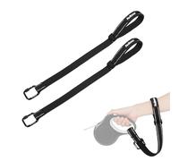 PetBonus Dog Lead Wrist Strap, Safety Strap for Retractable Lead, Lockable Reflective Short Dog Walking Leash with Adjustable Soft Padded Handle, Extra Layer Security for Pet Stroller (Black, Black)