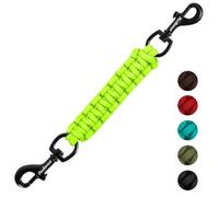 PetBonus Dog Leash Safety Clip, Handmade Dog Collar to Harness Connector | Dog Collar Backup Safety Strap, Escape Proof, Double Ended Clasp, Lead Connector for Dog Collar, Harness (Neon Green)
