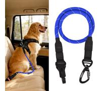 PetBonus Dog Seat Belt for Car, Durable Rope Dog Car Harness Seatbelt for Vehicle, Pet Tether Safety Restraint with Heavy Duty Buckle Hook Latch Lockable Clip for Small Medium Large Breeds (Blue)