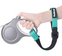 PetBonus Short Dog Lead, Safety Wrist Strap for Retractable Dog Lead, Reflective Design and Adjustable Soft Padded Handle, Extra Layer Security for Pet Stroller (Turquoise)