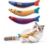 PetBusy Interactive Cat Toys with[5000mg Premium Organic Catnip][Baby Grade]Soft Chew Kicker Cat Toys for Indoor Cats & Kittens, Crinkle &Rattle Fish Sound Toy, Drives Bored Cats Crazy with Fun,3 Pack