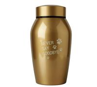 petbye | Dignified Pet Urn for Safe Storage of Animal Ashes | Various Materials & Designs (Ceramic, Metal, Bamboo) | Animal Memorial for Dog & Cat (Gold, 2nd Metal)