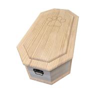 petbye Wooden Small Animal Coffin Octagonal Natural - Size 3XL for Small Pets - Animal Coffin with Fixed Metal Clasp - Premium Coffin Made of High Quality Wood